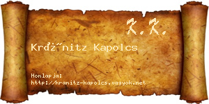 Kránitz Kapolcs névjegykártya